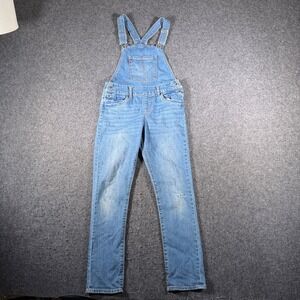 Levis Girls Medium Wash Denim Overalls Straight Leg Size 12 Reg 124604